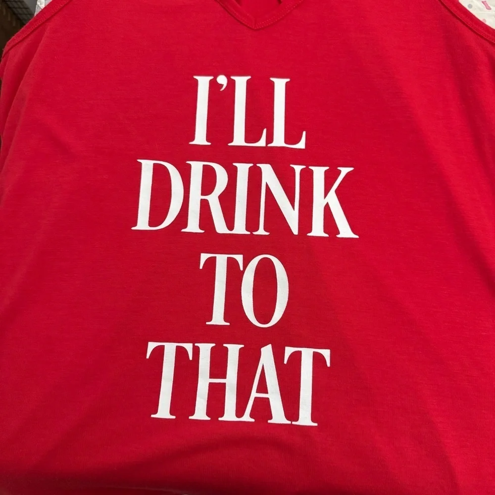 Grayson Threads I'll Drink To That Red Tank Top Size XL